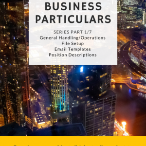 PM Business Particulars - Set Up Your Agency Basics